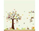 Tree Zoo Wall Sticker for Nursery, Squirrel, Fox,Owls, Monkey Wall Decal