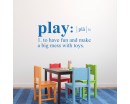 Play Definition Wall Decal