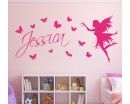 Personalised Name Sticker with Butterflies and Fairy