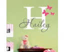 Personalised Name Monogram Sticker with Butterflies