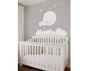 Moon, Clouds, and Stars Wall Decal