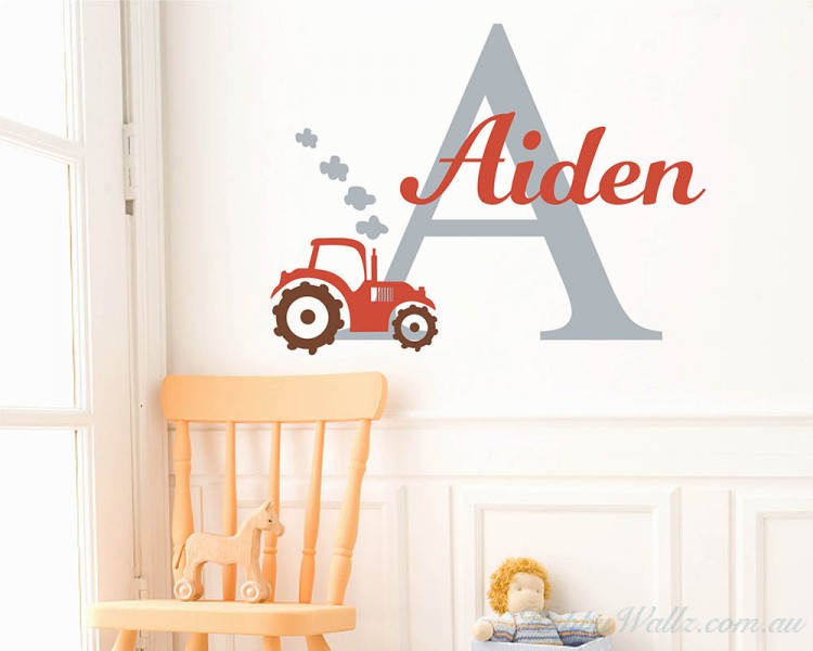Name Tractor Wall Decal - Tractor Wall Decals Australia