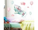 Watercolor Bunny Pilot Removable Stickers for Nursery