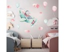 Watercolor Bunny Pilot Removable Stickers for Nursery