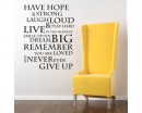 HAVE HOPE INSPIRATIONAL WALL QUOTE Saying