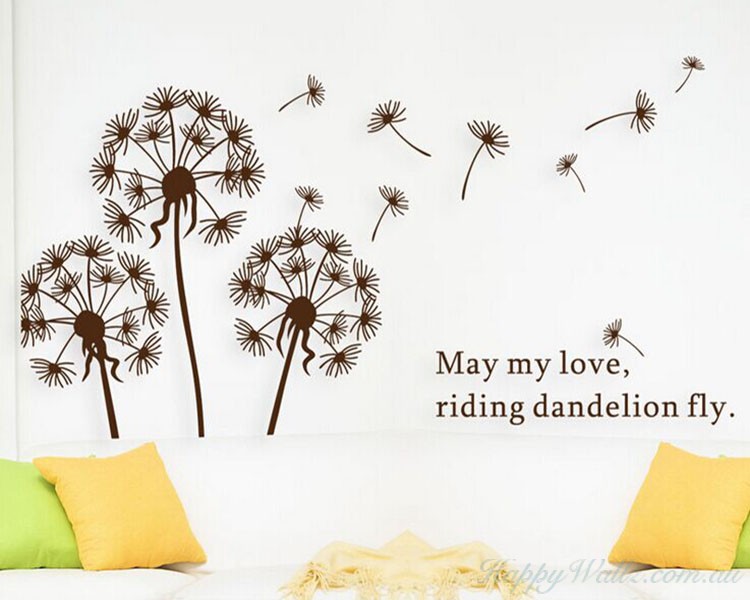 Dandelion Wall Decal with Quotes Vinyl Decals Modern Wall Art Stickers