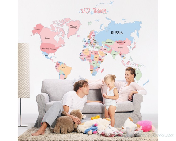 Large World Map Posters For Kids Wall Geography Educational Posters ...