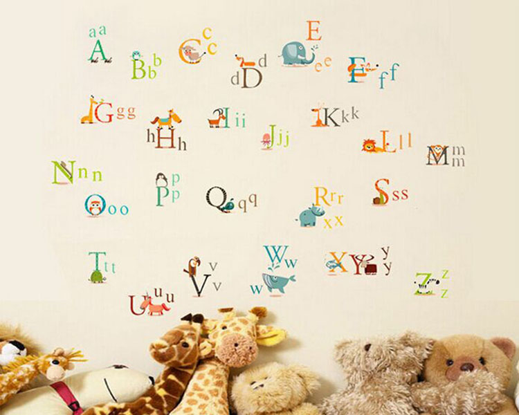 Alphabet Wall Stickers - Vinyl Alphabet Letters Wall Art Decals